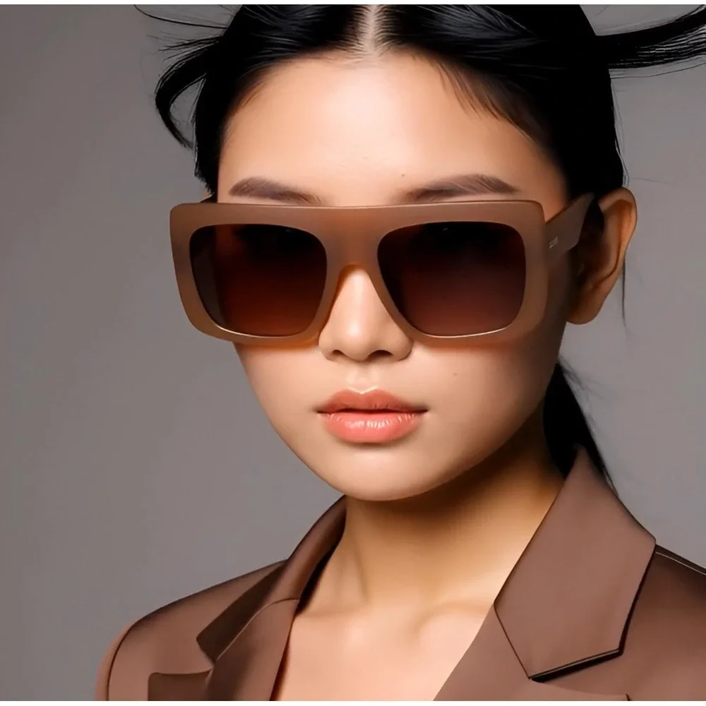 Women Oversized Square Sunglasses Luxury LArge Shades‎ Wrap Around Lentes Gafas